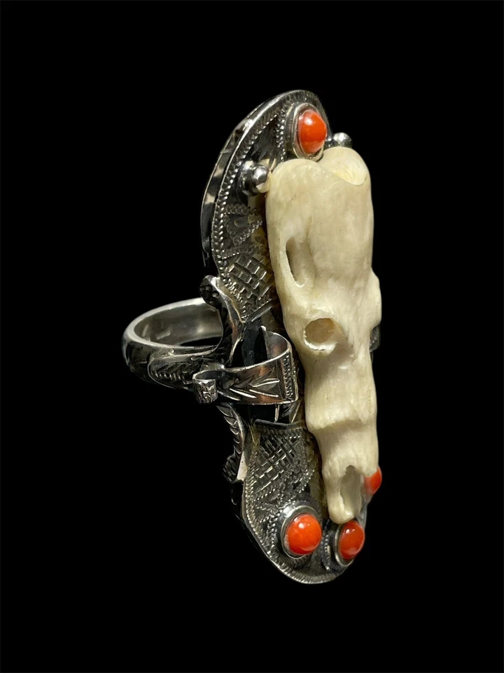 Anello in argento Corallo Mediterraneo naturale - Immagine 4 di 4