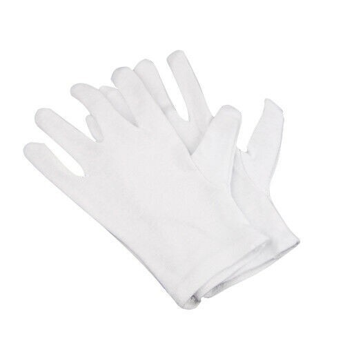 4 Pairs Cotton Gloves White Mens Women Dermatological Moisturising