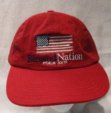Blessed Nation Psalm 33:12 Embroidered Red Flag Hat