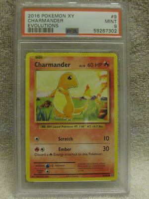 PSA 9 MINT Charmander 2016 Pokemon XY Evolutions Base Set Art #9