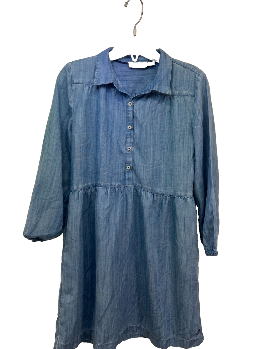 Vineyard Vines Womens Morning Mist Poplin Popover Denim Shirt
