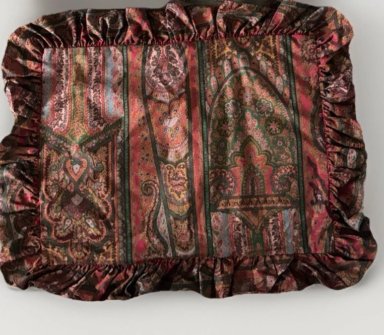 De Colección Ralph Lauren Volantes Estándar Almohada Falsa Floral Paisley Par HECHO EN EE. UU. Algodón Foto 3 de 4