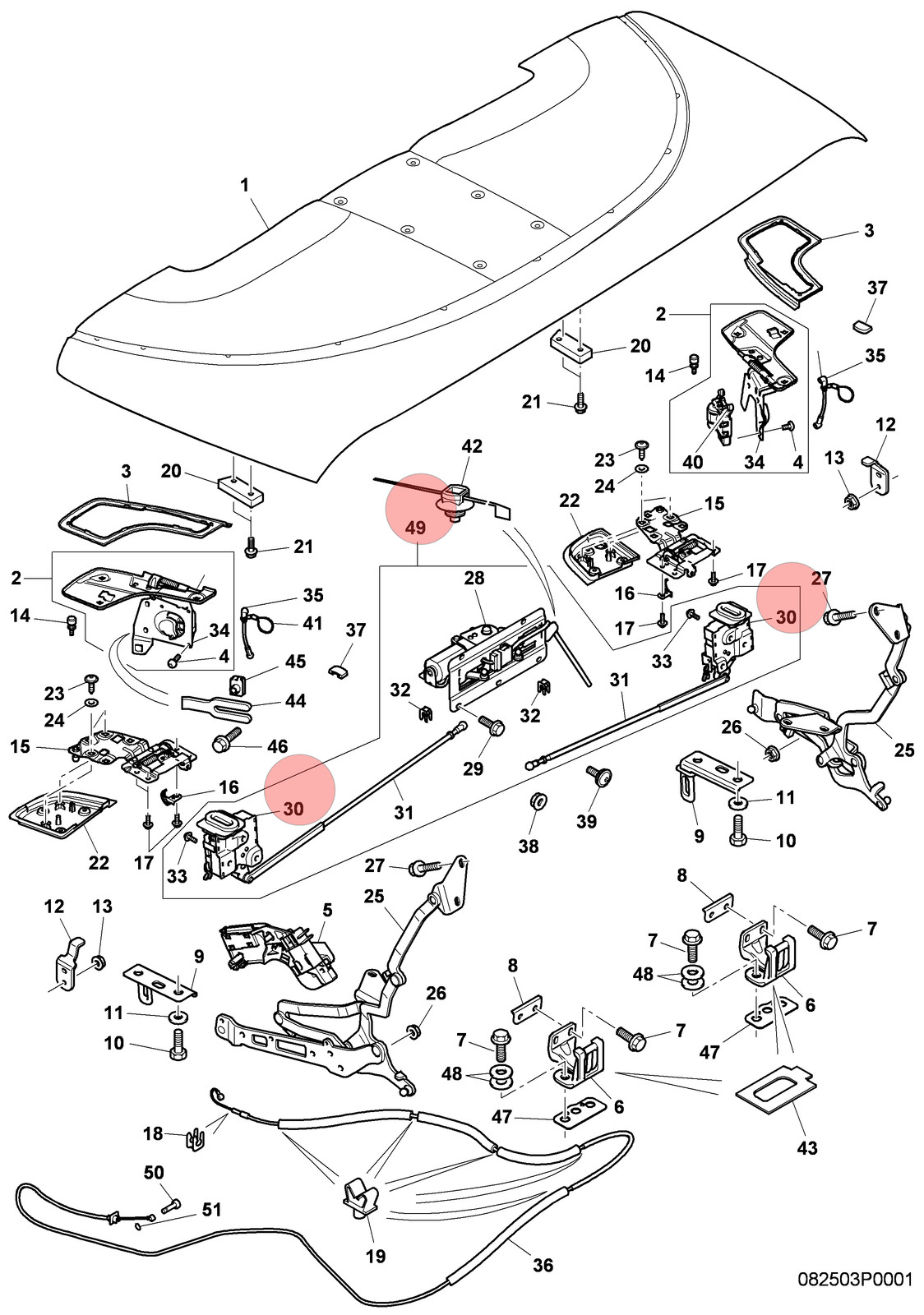 Bentley Continental GT Speed 2007-2011 Rear Right Convertible top latch