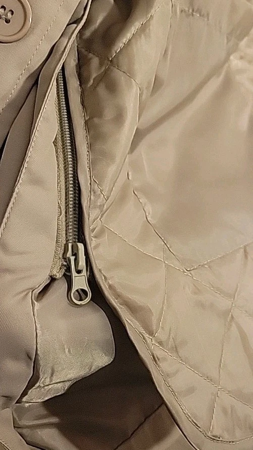 Vintage Haband's Parka Size L Tan Beige Zip Out Lining Executive Decision - Image 4 of 4