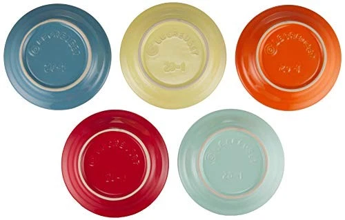 LE CREUSET Arco Iris Mini Juego de Placas Redondas 5 PIEZAS Horno Microondas Seguro NUEVO Foto 3 de 4
