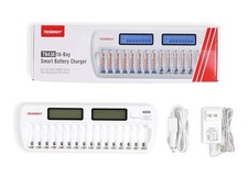 Tenergy TN438 16-Bay AA/AAA NIMH/NICD LCD Intelligent Smart Battery Charger
