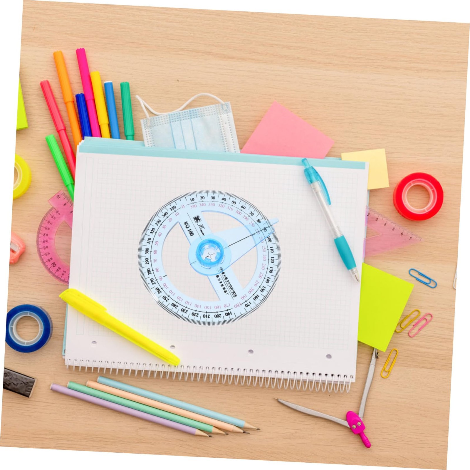 2Pcs Circle Protractor Drafting Tools Protractor Measuring Tool 360-degree Ma...