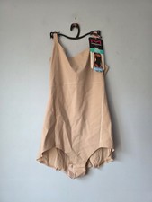 Maidenform flexee XXL Extra Firm Shapewear Bodysuit FLS108 Sculpts Shaping Beige