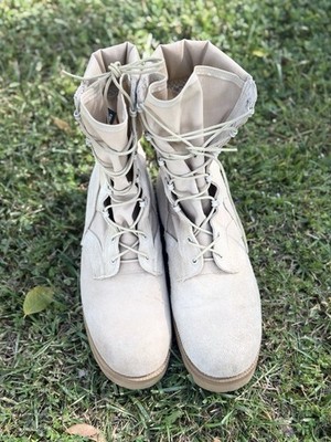Wellco US Army Flight Combat Vehicle Crewman Boots Tan Suede Leather Size 10.5 R