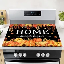 Fall Pumpkin Stove Cover For Electric Stove, 20x28 Glass Stove Top Mat Thanks...