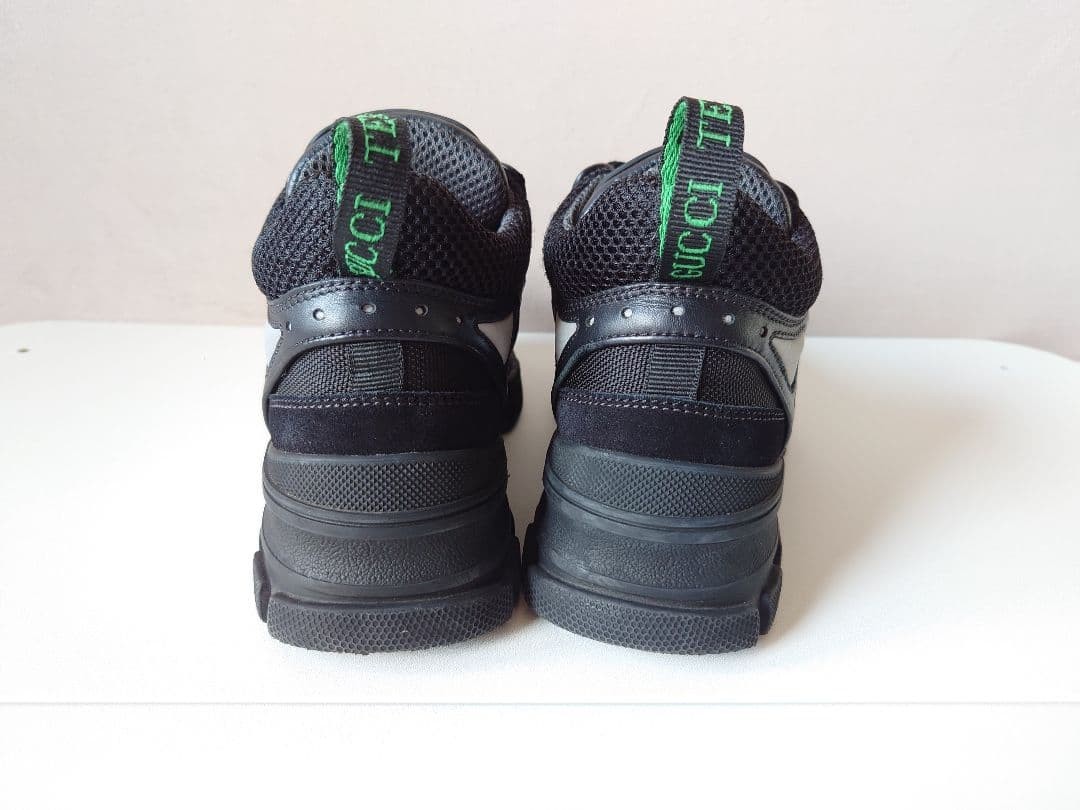 Auth Gucci Leather Black Flashtrek Low cut Sneakers Logo EU35 US5 UK2 Women thumbnail 19