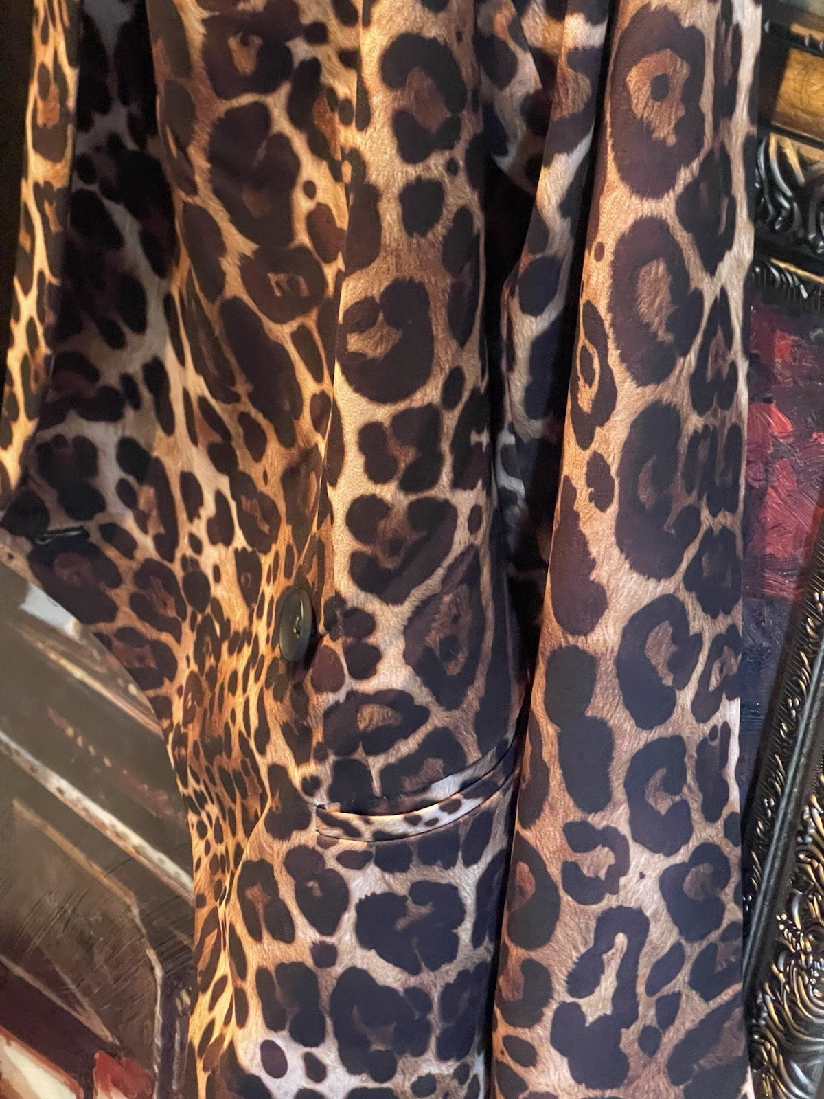 Express Women’s Blazer One Button Jacket Animal P… - image 5