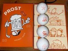 VICE PRO Matte PROST CHARACTERS WHITE BEER GOLF BALLS LIMITED Set 4 OCTOBERFEST