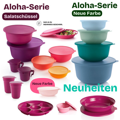 Tupperware Aloha Einz. 450ml 1L 2L 4L 7,5L 12L Tassen Becher Salatschüssel Peng