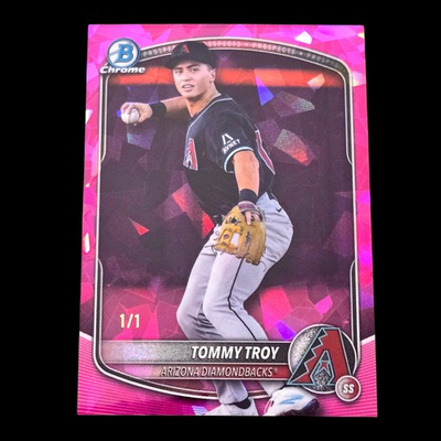 #ad 2025 Bowman Chrome Sapphire TOMMY TROY Padparadscha Refractor Rookie 1 1 #BDC 36 $500.00