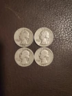 1949 D 1950 P 1951 D 1957D Washington 90 % Silver Quarters - Lot of 4 Coins