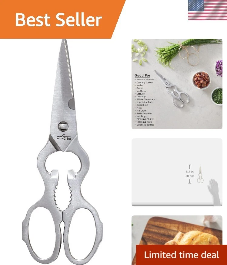Heavy Duty Micro-Serrated Kitchen Scissors - Ambidextrous Design for Home Chefs
Opens in a new windo