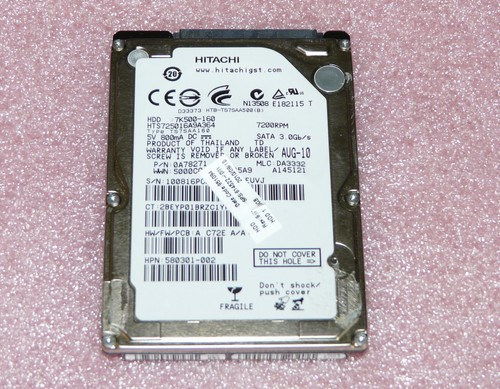 160GB Hitachi Travelstar 7K500-160 HTS725016A9A364 7200rpm SATAII HDD Festplatte