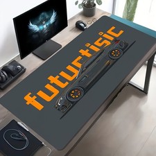 1 Large Gaming Mouse Pad, Gray-Toned with Racing Orange Edge, Minimalist Trend