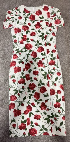 Michael Kors Collection Runway Pre-Fall 2018 Rose Print Dress Made In Italy Sz10