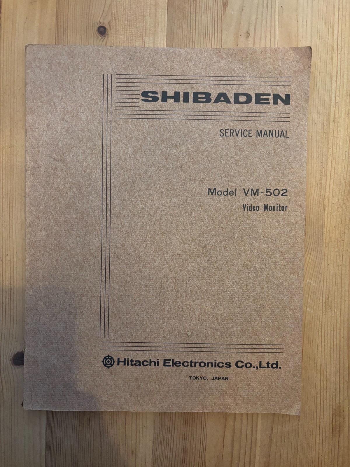 Shibaden Service Manual for Model VMF-502 Video Monitor