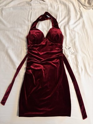 NWT Windsor Paris Velvet Lace-Up Mini Dress - size S