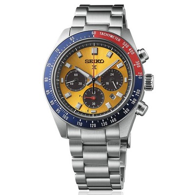 Seiko Prospex Speedtimer SSC947 Solar Orange Dial Date Display