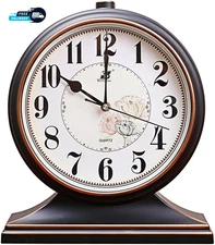 Desk Clock for Table Decor Retro Mantel Clock Battery Operated for Fireplace