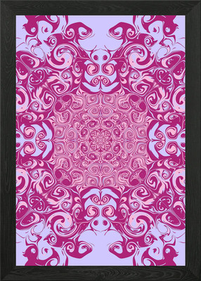 Mandala Kaleidoskop Muster - Rosa gerahmtes Wandbild Poster Leinwanddruck Bild