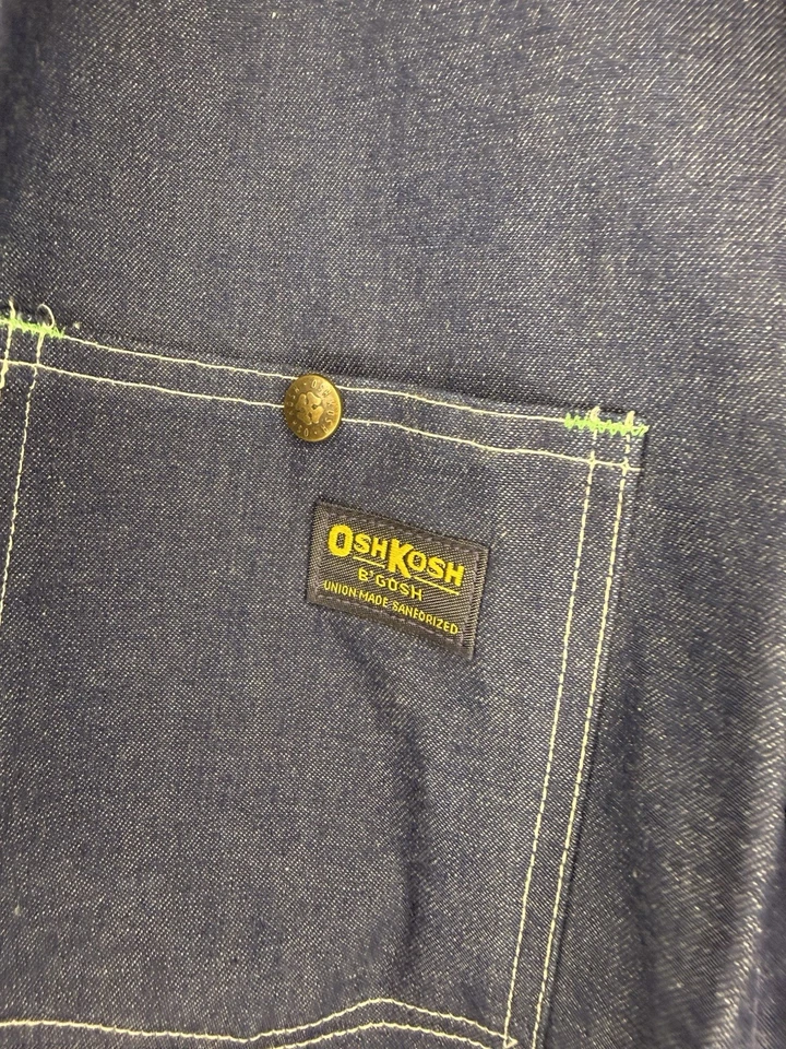 Abrigo Chaqueta Denim Sanforizado De Colección Años 50 Para Hombres Osh Kosh-B’gosh Tareas Hecho en EE. UU. Unión Foto 2 de 4
