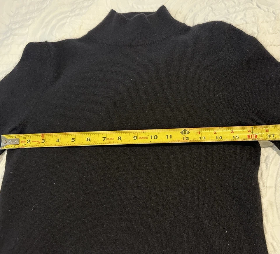 Vtg Country Shop Cashmere 100% Cashmere Black Turtleneck Sweater Sz S Old Money - Image 4 of 4