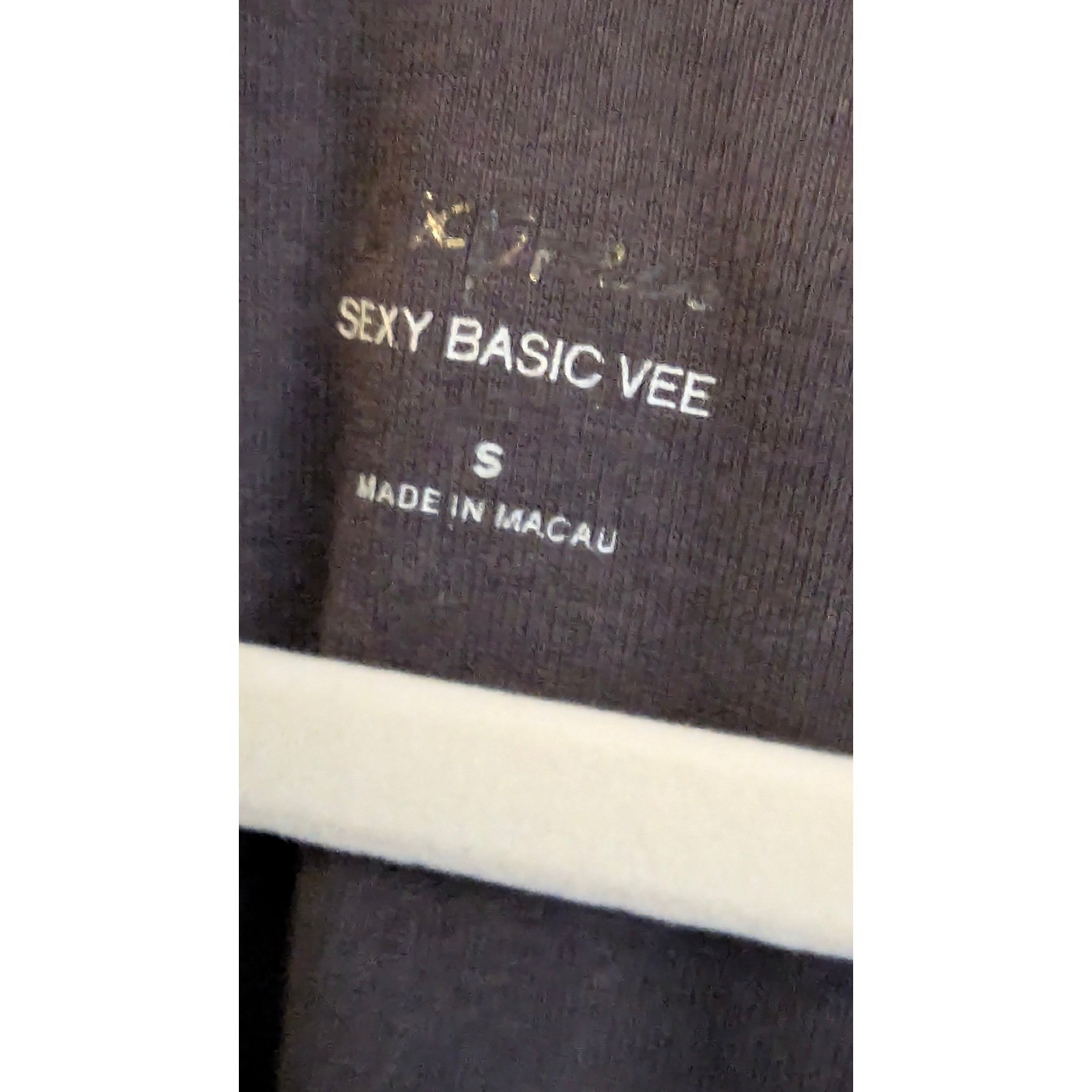 Express Sexy Basic Vee Shirt S Gray Sequins V-Nec… - image 4