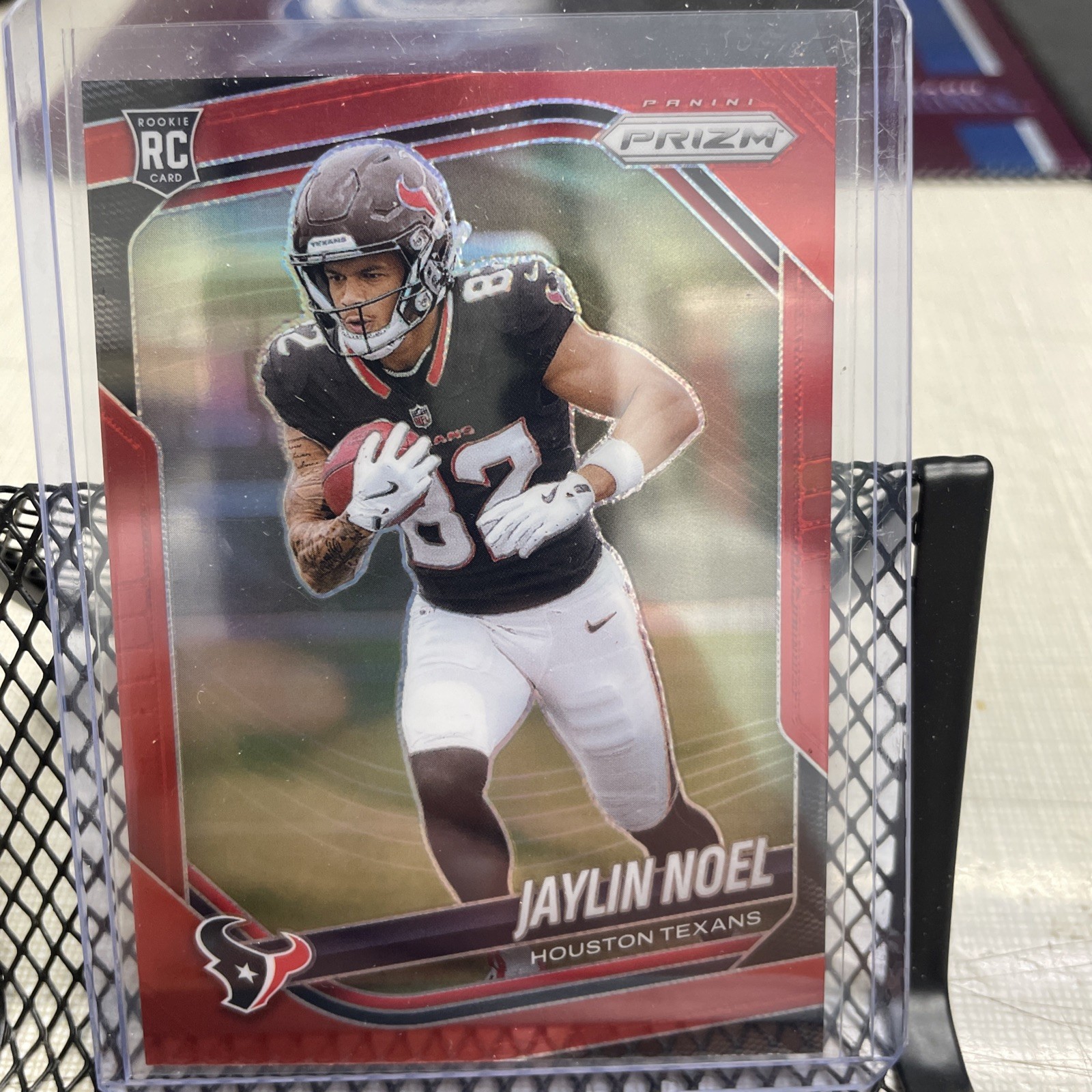 2025 Panini Prizm Jaylin Noel Red Prizm RC SSP Case Hit #386 Rookie Texans