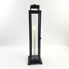 Home Reflections Indoor/Outdoor Taper Lantern Black 17"