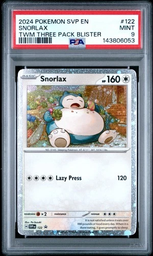 2024 POKEMON SVP PROMO TWILIGHT MASQUERADE THREE PACK BLISTER #122 SNORLAX PSA 9