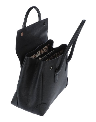 ROBERTO CAVALLI BAG BLACK LEATHER LOGO DOUBLE HANDLE SHOULDER HANDBAG $1475 - Picture 2 of 17