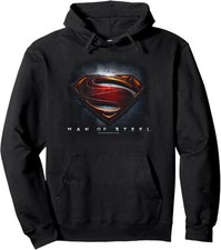 Superman Man of Steel Movie Shield Pullover Hoodie Size S-3XL