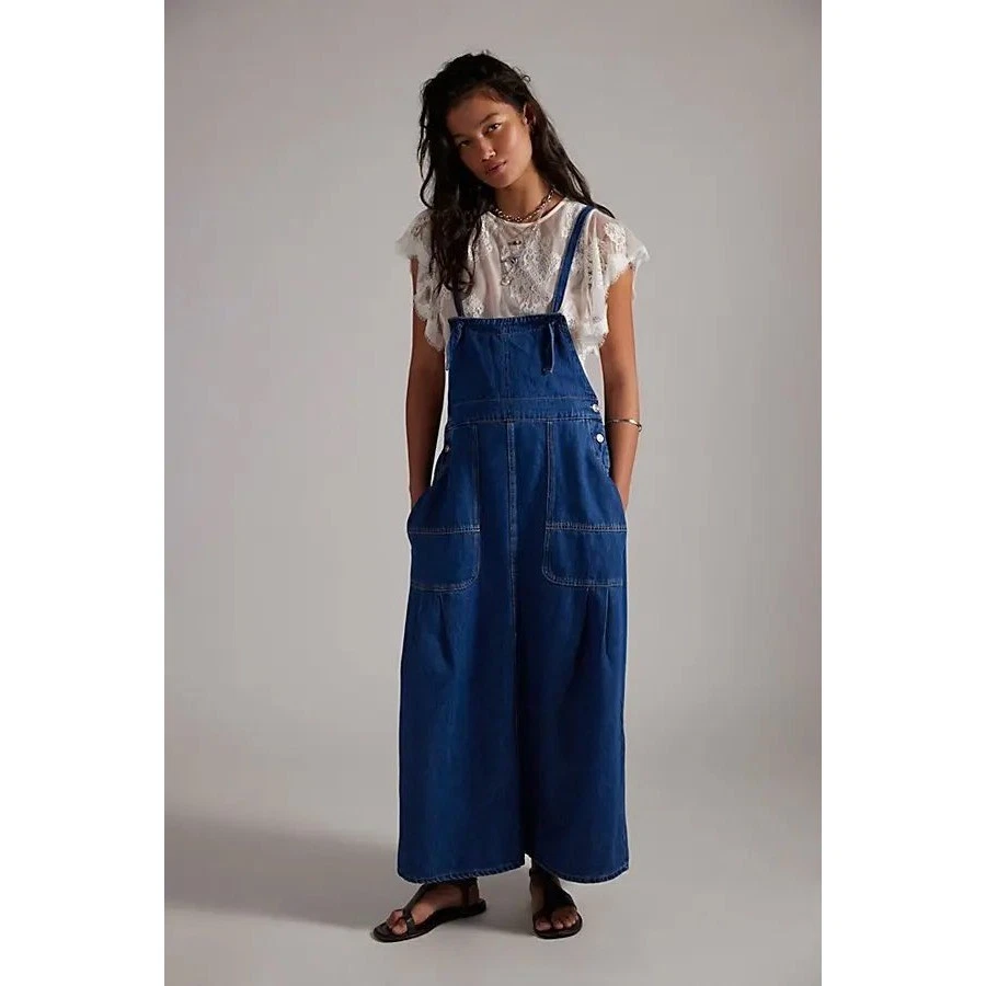 free people overall dress Women's for sale Striped overalls color:Pool Diet_Vegetarian Charlotte Russe Women's Plus relaxed silhouette