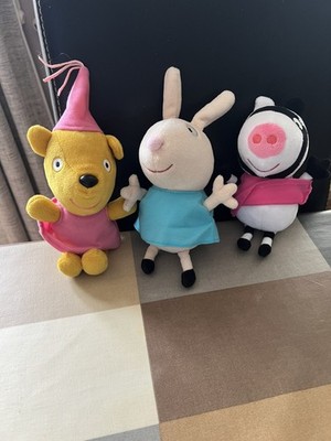TY Peppa Pig Friends x 3 Mützen/Stofftiere Restposten Rebecca Hase Zoe Zebra