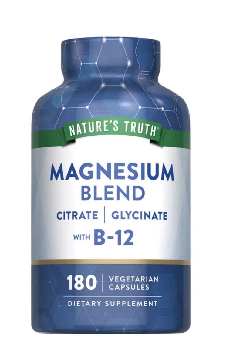 Magnesium blend citrate glycinate with b12