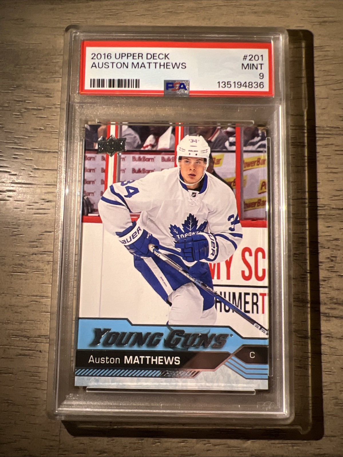 2016-17 UPPER DECK #201 AUSTON MATTHEWS YOUNG GUNS RC PSA 9 New Slab