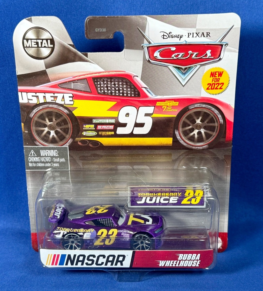 BUBBA WHEELHOUSE - Pixar Cars NASCAR Torqueberry Juice 23 - HFM04
