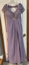 NWOT Mother Of Bride Aline/Princess Sweatheart Lace Appliqu 18 Purple Lilac