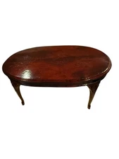 Dollhouse Miniature Concord Dining Table Walnut Tone Oval - 1:12 Vintage #1134