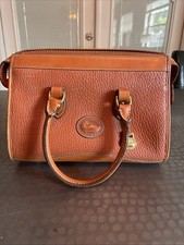 DOONEY  BOURKE Vintage 1990's Leather Tan All Weather Pebbled Satchel Purse Bag