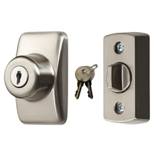 Deadbolt for Storm and Screen Doors, Satin Silver, Key Lock