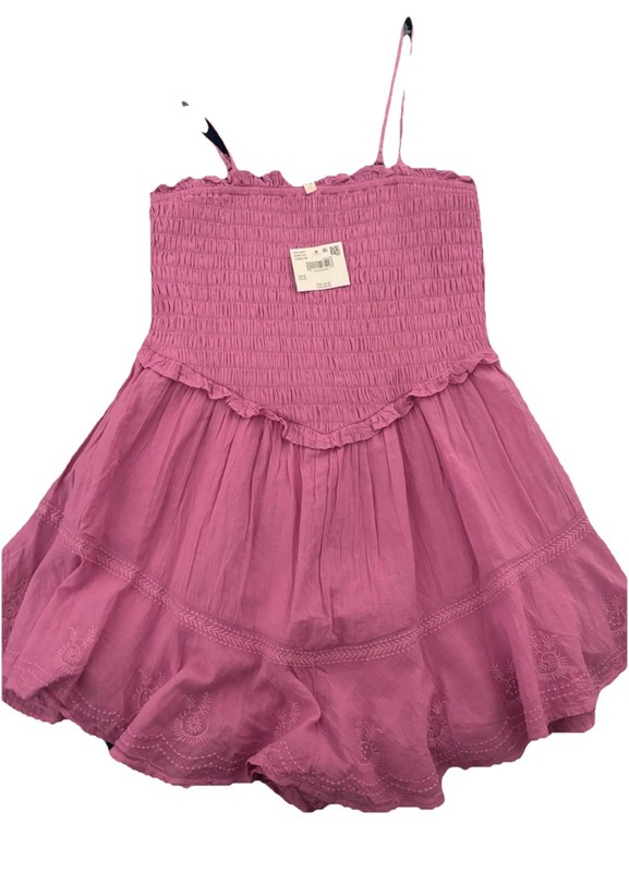 American Eagle Outfitters Smocked Tiered  Romper Pink/Purple Women’s Size Medium
