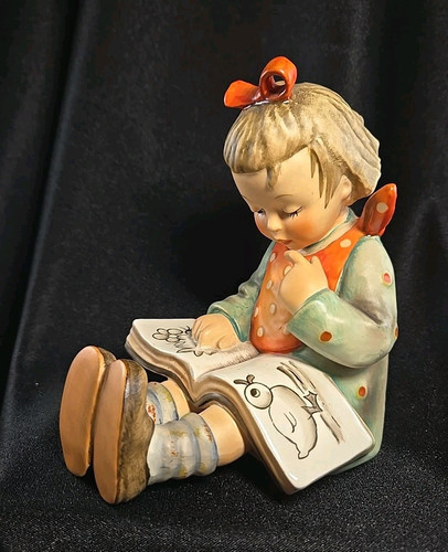 Vintage Hummel #14B Bookworm Bookend Figurine TMK3ss Girl Reading 5.5" EVC