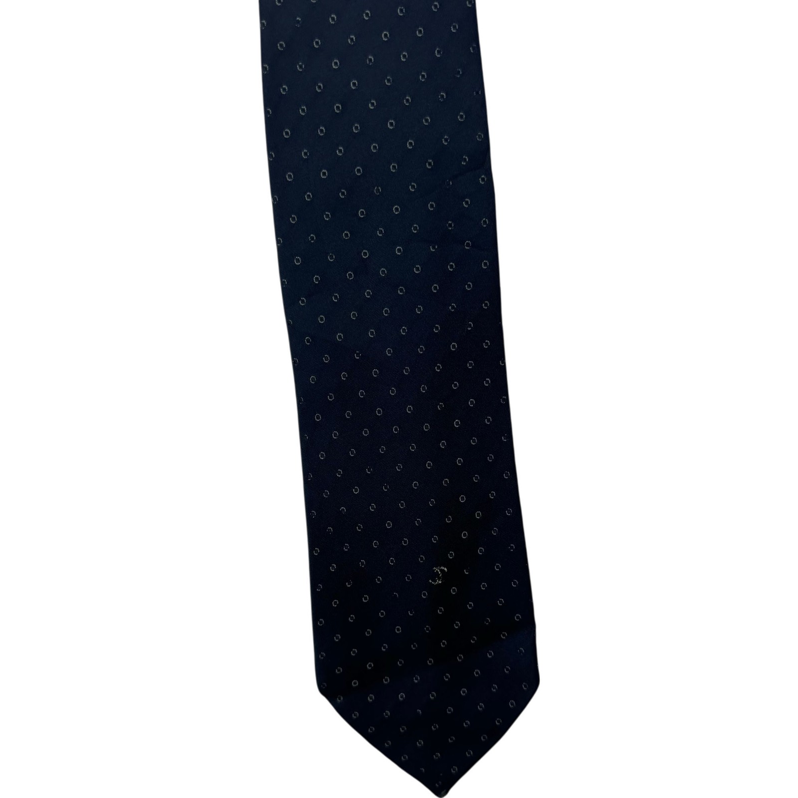 Chanel Paris Silk Polka Dot Pattered Tie Navy One Size image 3