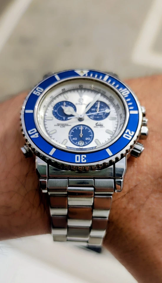 🧿Orologio Breil Manta Chrono Diver Sub 200 m Deeph Alarm Vintage Swiss Movt - Immagine 3 di 4